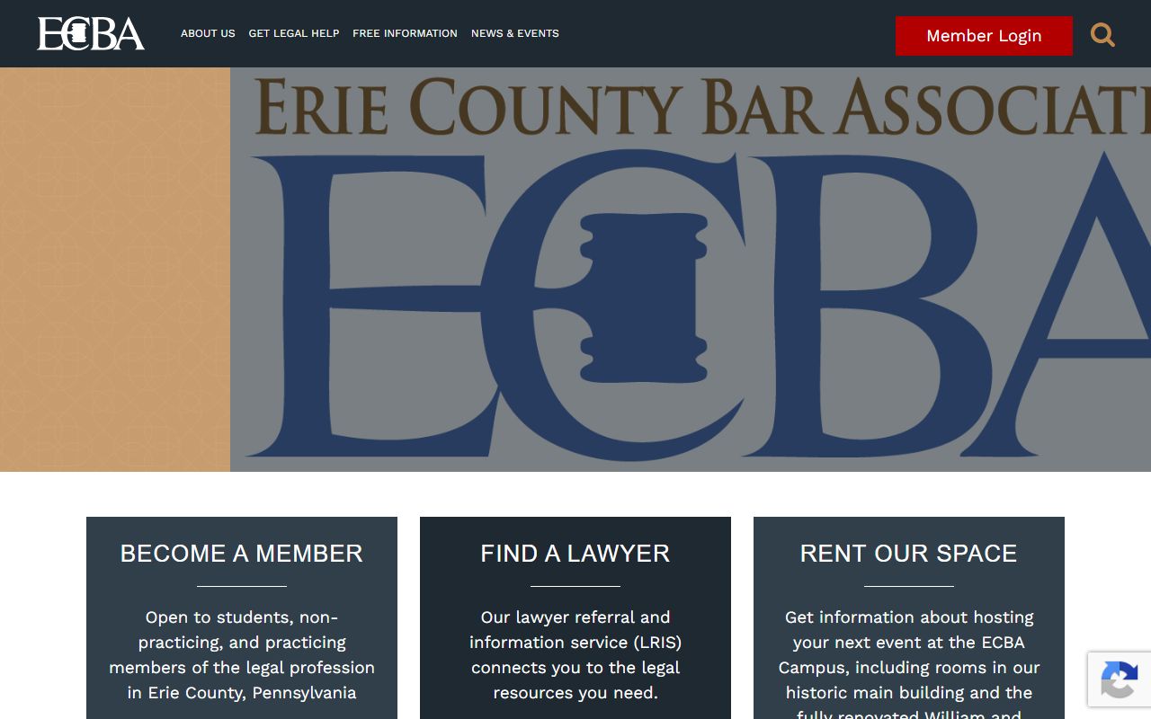 Erie County Bar Association lawyer referral for civil records